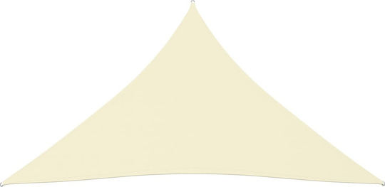 vidaXL Triangle Shade Sail Ecru With Hoop & with PU Coating 4m made of Oxford fabric