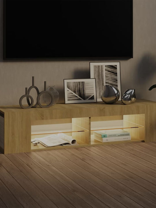 TV-Ständer mit LED-Beleuchtung Sonoma Eiche M135xT39xH30cm
