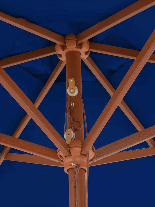 Ομπρέλα Τετράγωνη Ξύλινη Μπλε 2.7x2.7m