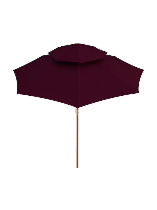 Umbrelă Rotundă Din Lemn Burgundy Φ2.7m