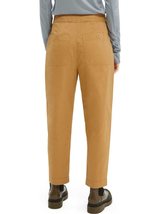 Scotch & Soda Γυναικείο Ψηλόμεσο Chino Παντελόνι Tapered Μπεζ