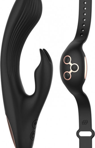 Dream Love Anne's Desire Rabbit Wirless Watchme Vibrator Rabbit with Remote Control 20cm Black/Gold