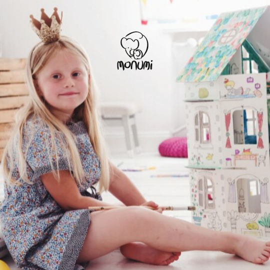 Monumi Painting House XL Spring House from 3D White Painting Cardboard