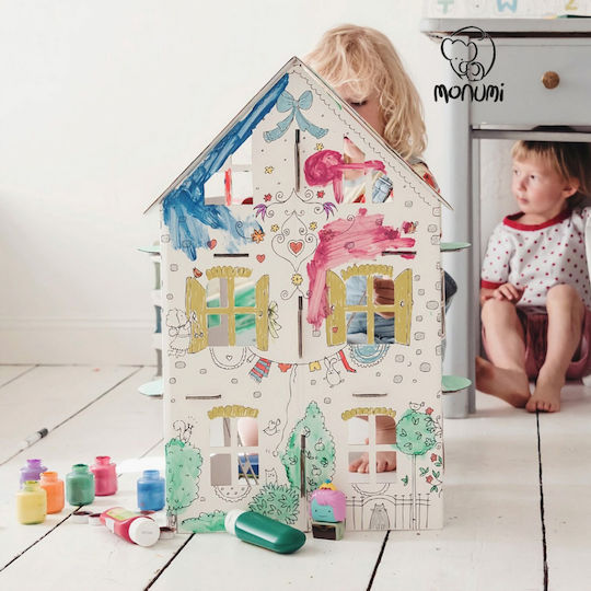 Monumi Painting House XL Spring House from 3D White Painting Cardboard