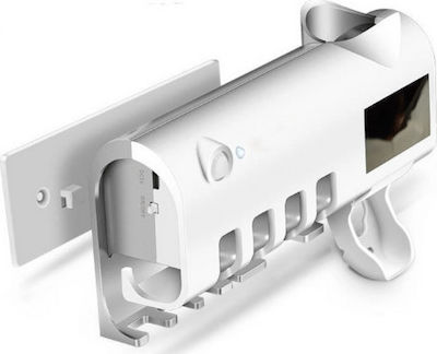 TRT-0321 Zahnbürstenhalterung mit automatischem Zahnpasta-Spender Tapete Kunststoff Weiß