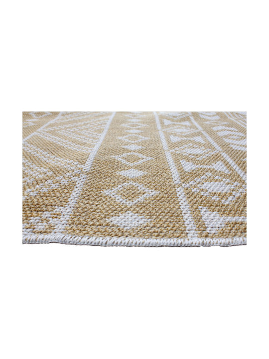 Klonaras Tress Rug Rectangular Summer Wicker with Fringes 216 Yellow