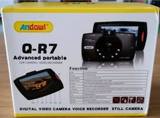 Andowl Q-R7 Windshield Car DVR, 2.7" Display with Suction Cup