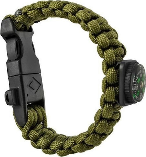 Trizand Survival Bracelet with Whistle and Sparkler Green
