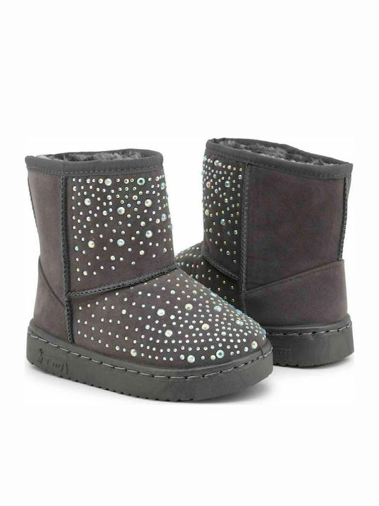 Shone Kids Leather Boots Gray