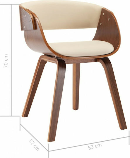 Dining Room Wooden Chair Cream 53x52x70cm 6pcs