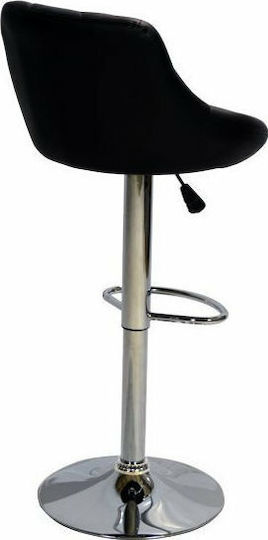 Hocker Bar mit Rückenlehne & Höhenverstellbar Black Velvet-Black Metal 2Stück 47x40x84-104cm