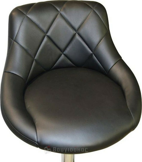 Hocker Bar mit Rückenlehne & Höhenverstellbar Black Velvet-Black Metal 2Stück 47x40x84-104cm