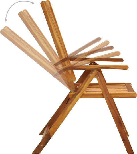 Outdoor-Stuhl Hölzernes Acacia / Bordeaux mit Kissen 6Stück 57x69x111εκ.