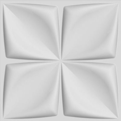 3D Πάνελ Τοίχου από PVC με Κόλλα Λευκό Λευκό 50x50εκ.