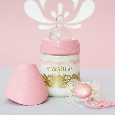 Suavinex Plastic Bottle Haute Couture Anti-Colic with Silicone Nipple for 0+, 0+ m, months Pink 150ml 1pcs