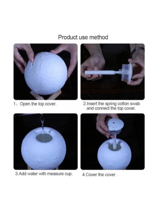 Led Συσκευή Αρωματοθεραπείας Υπερήχων MX-08 Lamp Humidifier με Χρονοδιακόπτη Λευκή 880ml