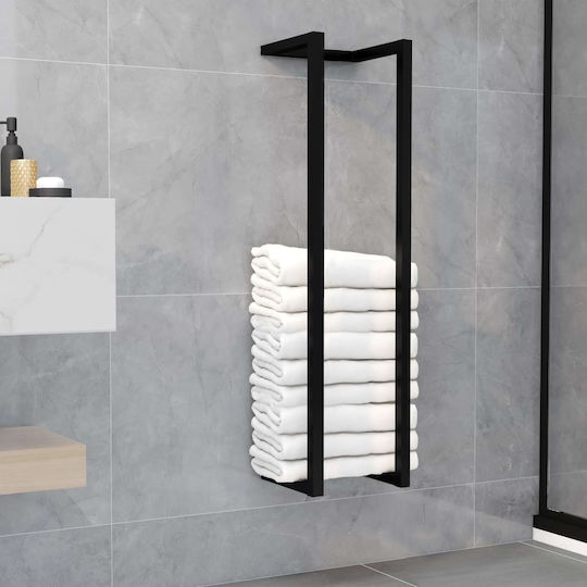 vidaXL Single Wall-Mounted Bathroom Shelf Unit ​25x95cm Black