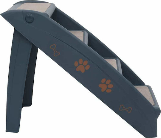vidaXL vidaXL Hund Auto Reisezubehör 4-stufige Klappbare Stufen Dunkel Grau Grau