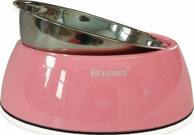 Pet Interest Deluxe Dual Plastic Bowls Food & Water for Dog Pink 900ml 22439