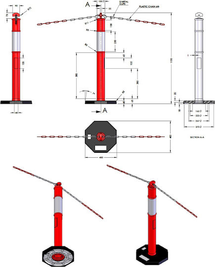 Doorado Plastic Traffic Columns Orange