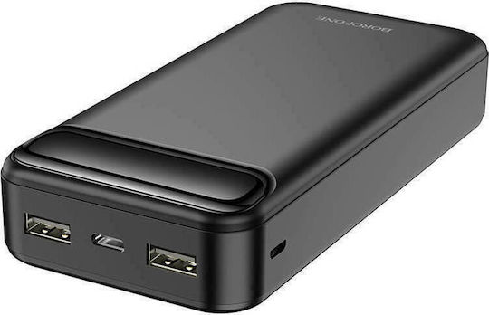 Borofone BJ14A Power Bank 20000mAh 74W with 2 USB-A Ports Black