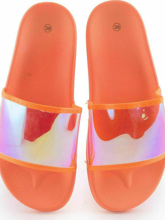 Love4shoes 1288-0123 Slides σε Πορτοκαλί Χρώμα