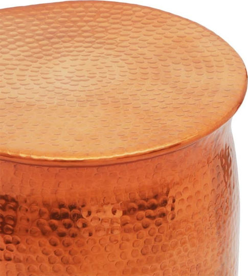 Hocker Für das Wohnzimmer Metall Hammered Orange 36x36x42cm
