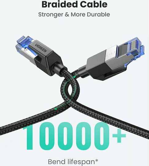 Ugreen F/FTP Cat.8 (40Gbps) Cablu De Rețea Ethernet 1m Negru