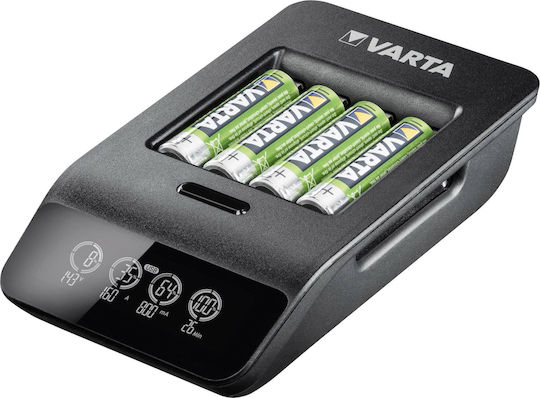 Varta LCD Smart Charger+ 4 Μπαταριών Ni-MH Μεγέθους AA/AAA Σετ με 4x AA 2100mAh