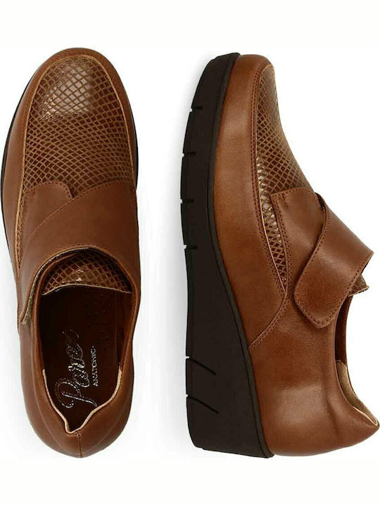 Leder Damen Mokassins in Tabac Braun Farbe