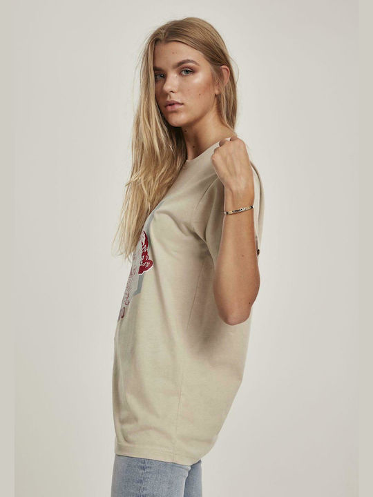 MT1134 Tricou Oversized Bej Damă