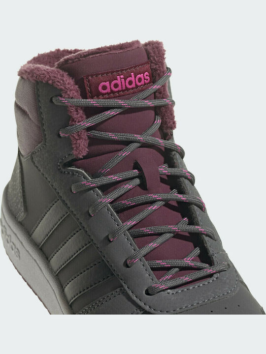 Hoops Hoops 2 Kids Sports Shoes Basketball with Laces Grey Five / Core Black / Screaming Pink