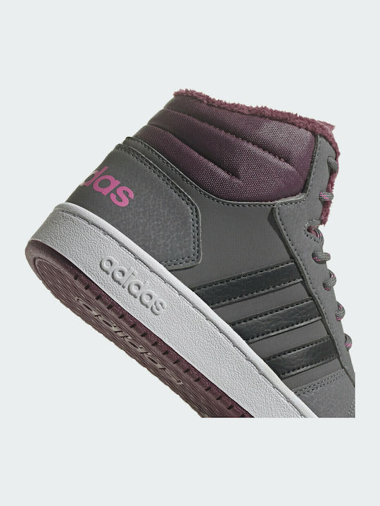 Hoops Hoops 2 Kids Sports Shoes Basketball with Laces Grey Five / Core Black / Screaming Pink