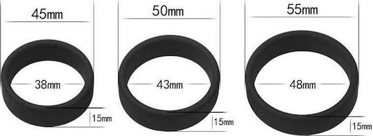 Lovetoy Power Plus Soft Silicone Pro Ring Set Cock Rings Cock Silicon Black 3buc