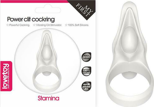 Lovetoy Power Clit Silicone Cockring White