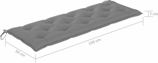 vidaXL Μαξιλάρι Κούνιας Κήπου με Πλάτη Γκρι 150x50εκ.