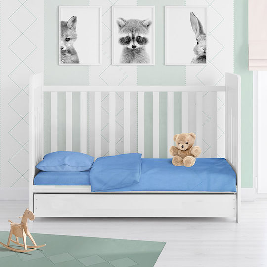 Dimcol Бебешка Долна Калъфка Solid 498 Sky Blue 120x160см. Dimcol Бебешка Долна Калъфка Solid 498 Sky Blue 120x160см.