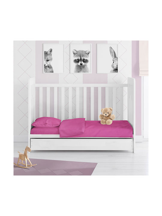 Dimcol Baby Duvet Cover Solid Fuchsia 120x160cm