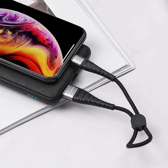 Borofone BX32 Braided USB to Lightning Cable Μαύρο 0.25m