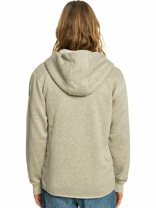 Quiksilver Keller Men's Knitted Hooded Cardigan with Zipper Oatmeal