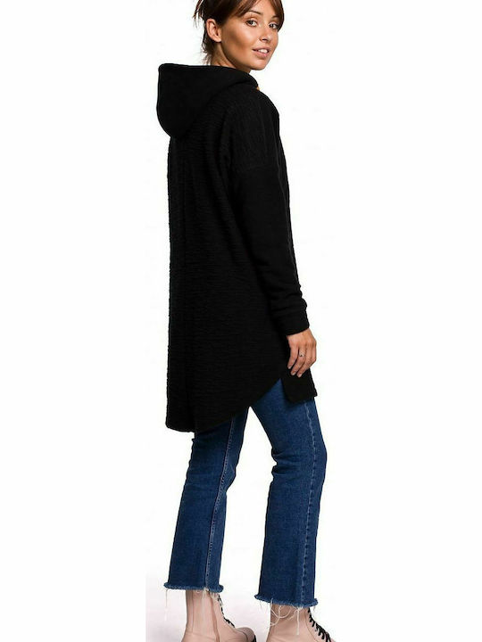 BeWear Women's Long Hooded Sweatshirt Black