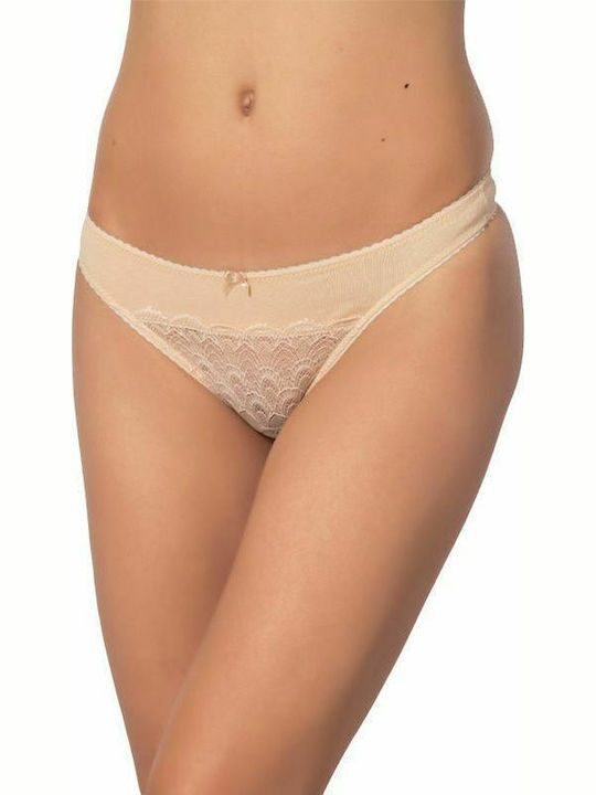 Olina Βαμβακερά Women's String MultiPack with Lace