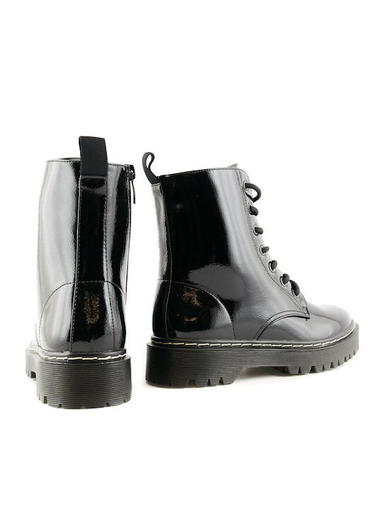 260-0004 Stiefeletten Damen aus Lackleder Schwarz