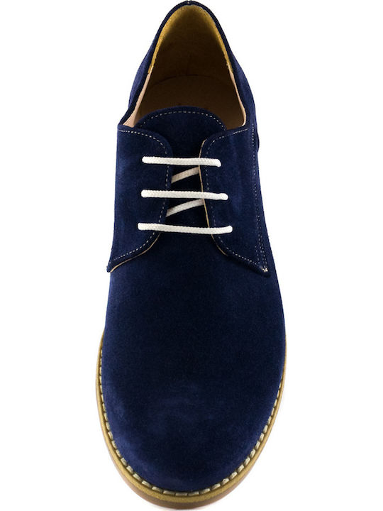 6051 Suede Γυναικεία Oxfords σε Μπλε Χρώμα