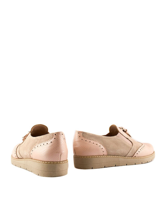 5007 Γυναικεία Oxfords σε Μπεζ Χρώμα