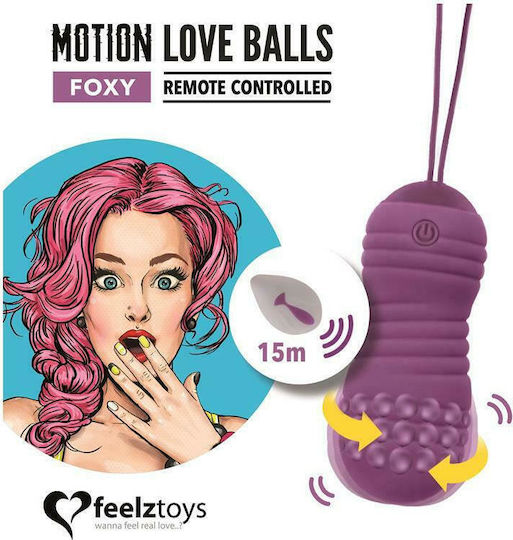 Feelztoys Motion Love Balls Foxy Mini Δονητής Egg με Απομακρυσμένο Έλεγχο 3.2cm Purple