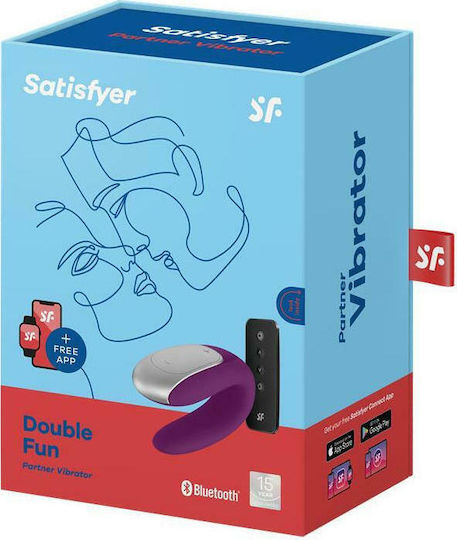 Satisfyer Double Fun Δονητής για Ζευγάρια με Απομακρυσμένο Έλεγχο Μωβ