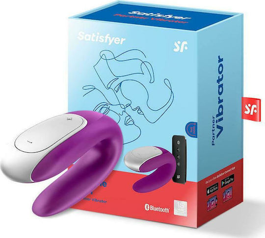 Satisfyer Double Fun Δονητής για Ζευγάρια με Απομακρυσμένο Έλεγχο Μωβ