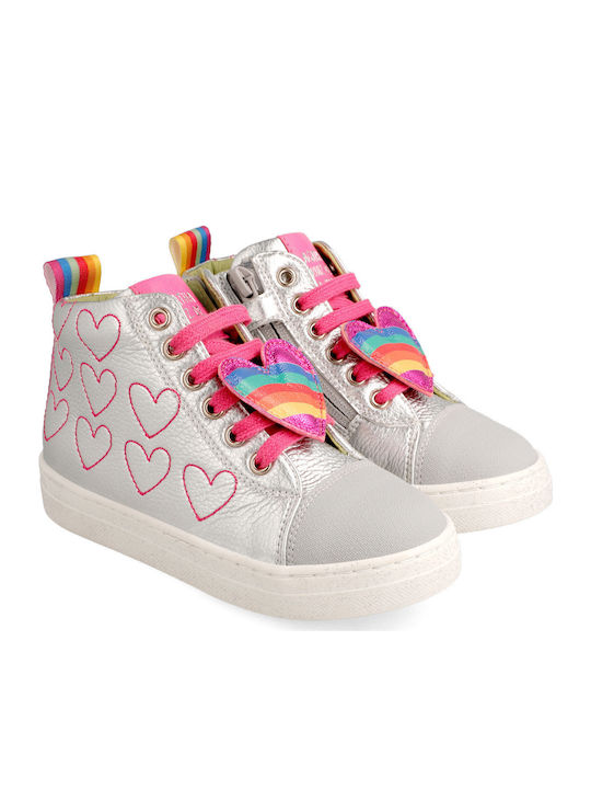 Kinder Sneakers Hoch Anatomisch Silber