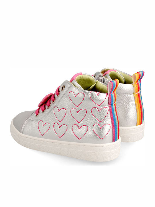 Kinder Sneakers Hoch Anatomisch Silber